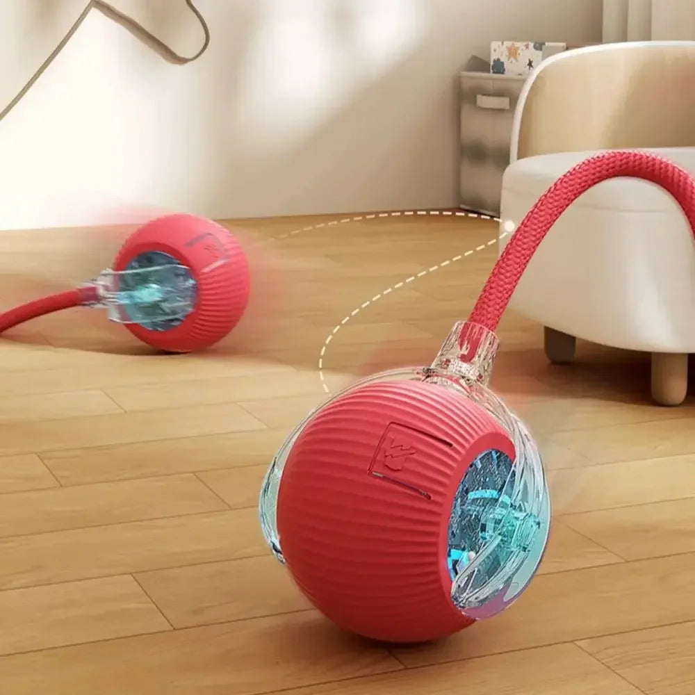 Pelota Interactiva Automática para Gatos con Pluma - USB Recargable