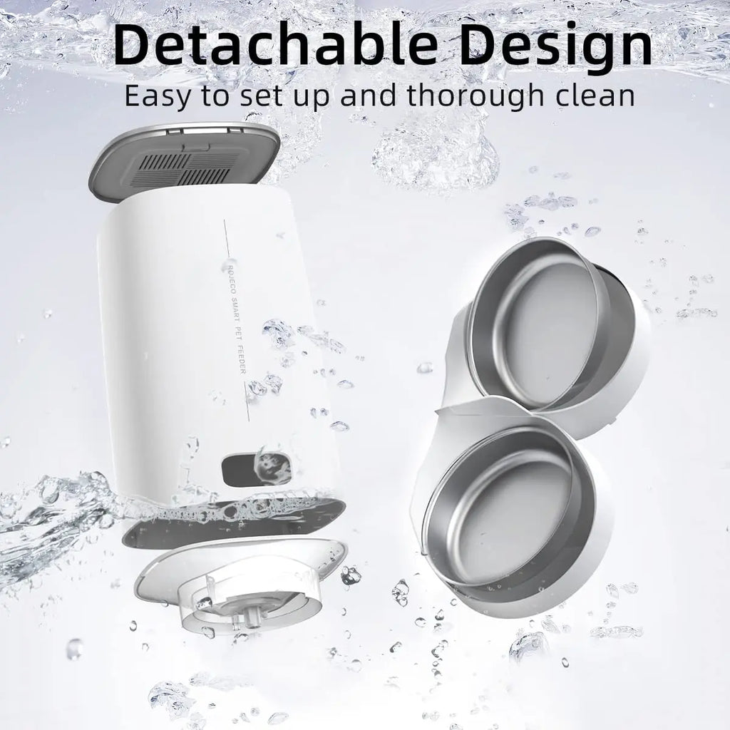 Comedero Automático WiFi para Gatos ROJECO - Dispensador Inteligente