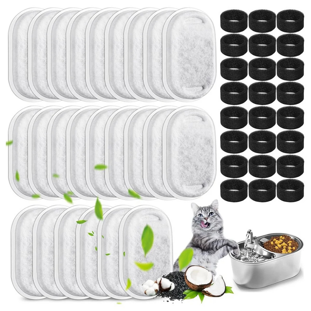 Pack 48 Filtros de Repuesto para Fuente de Agua para Gatos